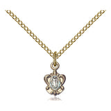 Small Gold Filled Miraculous Medal Necklace 3/8 x 1/4 inch with 18 inch chain handmade by Bliss