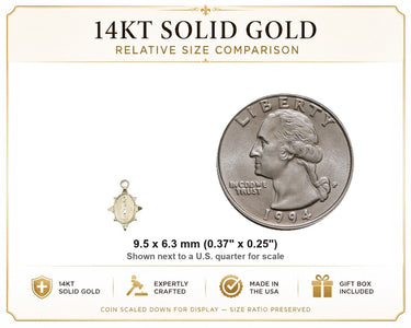 Colgante de oro macizo de 14 quilates, medalla milagrosa pequeña | 3/8 x 1/4 | Hecho en EE. UU. por Bliss