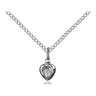 Small Sterling Silver Miraculous Medal Heart Pendant Necklace 1/4 x 1/8 with 18 inch Chain by Bliss