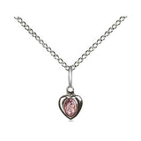 Small Sterling Silver Miraculous Medal Necklace 1/4 inch with 18 inch chain made in USA by Bliss