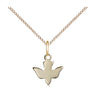 Small 14kt Gold Filled Holy Spirit Dove Medal Necklace 3/8 inch with 18 inch Chain by Bliss Manufacturing