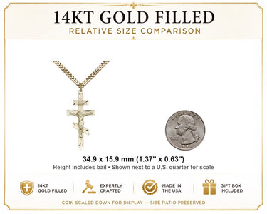 14kt Gold Filled St Andrew's Crucifix – 24″ Chain