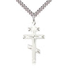 Sterling Silver Large Cross Necklace 1 3/8 x 5/8 inches with 24 inch curb chain handcrafted by Bliss USA