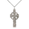 Sterling Silver Large Kilklispeen Cross Necklace 1 3/8 x 5/8 inch pendant on 18 inch curb chain by Bliss
