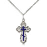 Sterling Silver St. Olga Cross Necklace 7/8 inch pendant with 18 inch chain by Bliss
