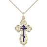14kt Gold Filled St. Olga Byzantine Cross Necklace Medium Size 1 1/8 inch by Bliss Manufacturing USA