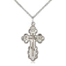 Sterling Silver St. Olga Cross Necklace 1 1/8 inch by 5/8 inch pendant on 18 inch chain by Bliss
