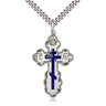 Sterling silver St. Olga cross necklace, 1 3/8 x 7/8 inch pendant with 24 inch chain, handcrafted by Bliss USA