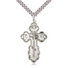 Sterling silver St. Olga cross necklace, 1 3/8 x 7/8 inch pendant with 24 inch chain, handcrafted by Bliss USA
