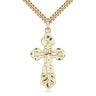 14kt Gold Filled Large Cross Necklace 1 3/8 x 3/4 inches on 24 inch curb chain by Bliss Manufacturing