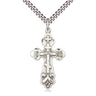 Sterling Silver Large Catholic Cross Necklace 1 3/8 x 3/4 inches with 24 inch chain handcrafted by Bliss USA