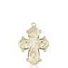 14kt Solid Gold Christine Cross Pendant 1 1/8 x 3/4 inches handcrafted by Bliss Manufacturing USA