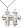Sterling Silver Christine Cross Crucifix Necklace 1 1/8 x 3/4 inches on 18 inch chain by Bliss Manufacturing