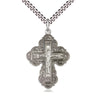 Large Sterling Silver Irene Cross Necklace with 1.25x0.875 inch pendant on 24 inch chain by Bliss