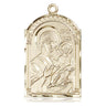 14kt solid gold Mother of God Catholic medal pendant 1-1/8 x 5/8 inch handcrafted by Bliss