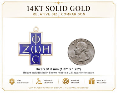 14kt Solid Gold Large Light & Life Cross Pendant | 1 3/8 x 1 1/4 | Handcrafted in USA by Bliss