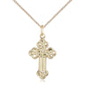 14kt Gold Filled Russian Orthodox Cross Necklace 7/8 x 1/2 inch with 18 inch chain by Bliss Manufacturing USA