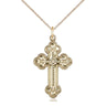 14kt Gold Filled Russian Orthodox Cross Necklace 1 1/8 x 5/8 inch with 18 inch chain by Bliss Manufacturing USA