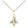 Small 14kt Gold Filled Fleur de Lis Pendant Necklace 1/2 x 3/8 inch with 18 inch chain by Bliss Manufacturing