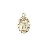 14kt solid gold St Ann patron saint medal pendant, small 1/2 inch delicate design, handmade by Bliss Manufacturing USA