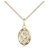 Small 14kt gold filled St. Christopher patron saint medal necklace with 18-inch chain, 1/2 x 1/4 inch, handcrafted by Bliss