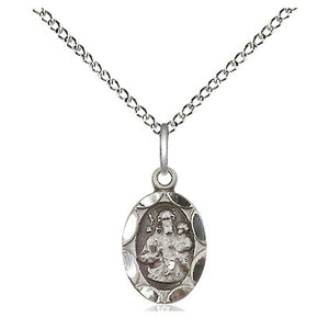 Collar con Medalla Pequeña de Plata Esterlina de San José Patrón | 1.27 cm x 0.63 cm | Cadena de 45.72 cm | Hecho en EE. UU. por Bliss