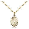 Small 14kt Gold Filled Miraculous Medal Necklace 1/2 inch with 18 inch chain made in USA by Bliss