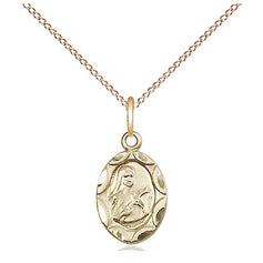 Small 14kt Gold Filled St. Theresa of Lisieux patron saint medal necklace with 18 inch chain by Bliss Manufacturing