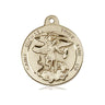 14kt Solid Gold St. Michael the Archangel Medium Patron Saint Medal Pendant 7/8 x 3/4 by Bliss