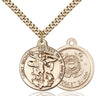14kt Gold Filled St. Michael Archangel Medal Necklace 7/8 x 1 3/8 inches with 24 inch curb chain by Bliss