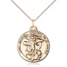 14kt Gold Filled St. Michael the Archangel Patron Saint Medal Necklace 7/8 X 3/4 inch with 18 inch Chain by Bliss
