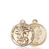 14kt solid gold St. Michael the Archangel medal pendant 7/8 inch by 1-3/8 inch handcrafted by Bliss Manufacturing USA