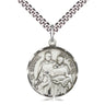 Sterling silver St. Raphael the Archangel medium patron saint medal necklace with 24 inch chain by Bliss