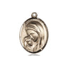 14kt solid gold Madonna and Child medal pendant, 3/4 x 1/2 inches, handcrafted by Bliss Manufacturing USA