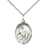 Sterling Silver Madonna and Child Pendant Necklace 3/4 x 1/2 inches with 18 inch chain by Bliss Manufacturing
