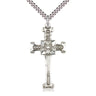 Sterling Silver Large Cross Necklace 1 3/4 inch pendant 24 inch chain handcrafted by Bliss
