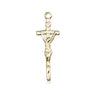 14kt Solid Gold Medium Papal Crucifix Pendant 7/8 x 1/4 inch Handmade USA by Bliss Manufacturing