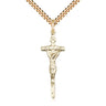 14kt Gold Filled Large Papal Crucifix Necklace 1 3/8 x 1/2 inch with 24 inch Chain Bliss USA