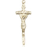 14kt Solid Gold Large Papal Crucifix Pendant 1 3/8 inch x 1/2 inch by Bliss USA