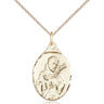 14kt Gold Filled St. Francis of Assisi patron saint medal necklace 7/8 inch by 1/2 inch on 18 inch chain by Bliss