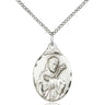 Sterling silver St. Francis of Assisi patron saint medal necklace 7/8 inch by 1/2 inch on 18 inch chain by Bliss