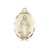 14kt solid gold Infant of Prague medal pendant 7/8 inch by 1/2 inch handcrafted by Bliss Manufacturing USA