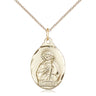 Medium 14kt gold filled St. Jude patron saint medal necklace, 7/8 x 1/2 inch on 18 inch chain by Bliss