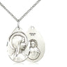 Sterling Silver Sorrowful Mother Medal Necklace 7/8 inch by 1/2 inch on 18 inch Chain by Bliss