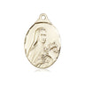 14kt solid gold St. Theresa patron saint medal pendant handcrafted by Bliss Manufacturing