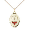 14kt Gold Filled Catholic Confirmation pendant necklace 7/8 x 1/2 inch with 18 inch chain by Bliss