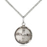 Sterling silver Catholic baptism medal necklace 5/8x1/2 inch with 18 inch chain by Bliss Manufacturing USA