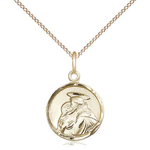 Collar con Medalla Pequeña de San Antonio, Patrono, de Oro Laminado de 14kt | 5/8
