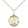 Small 14kt Gold Filled St. Jude Patron Saint Medal Necklace 5/8 x 1/2 inches with 18 inch chain by Bliss