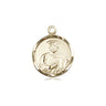 14kt Solid Gold Small St. Jude Patron Saint Medal Pendant 5/8 x 1/2 by Bliss Manufacturing